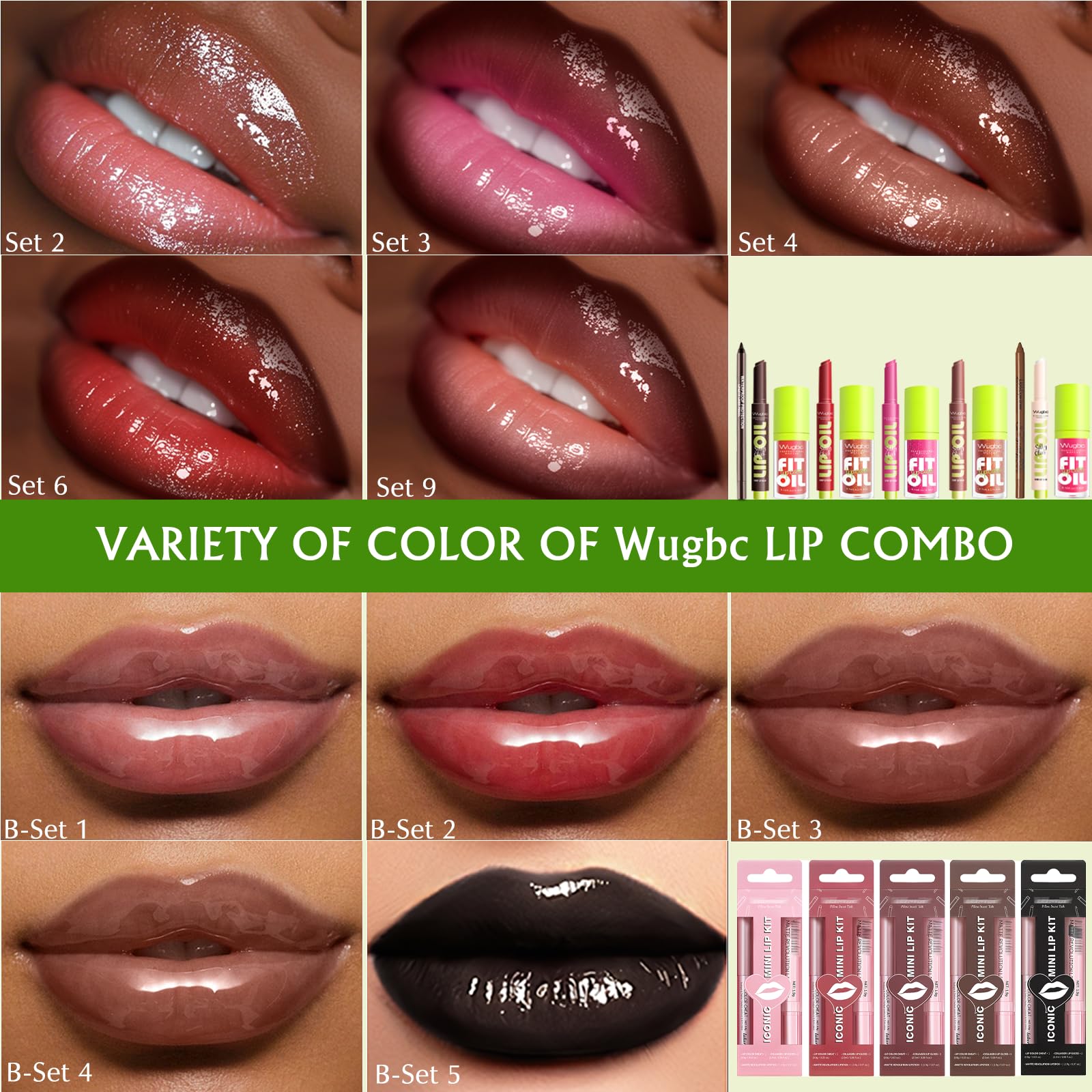Wugbc Nude Pink Lip Kit – Matte Lipstick, Lip Liner & Gloss Set | High Pigment, Moisturizing & Long-Lasting