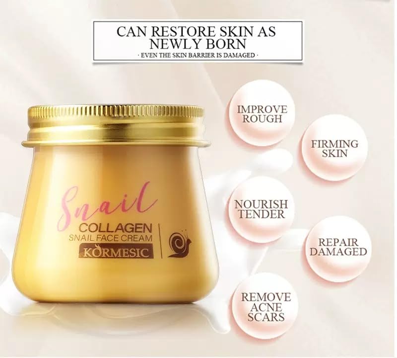 WUIAOCIT 2pcs Snail Collagen Cream – Hydrating Anti-Wrinkle Rejuvenating Moisturizer