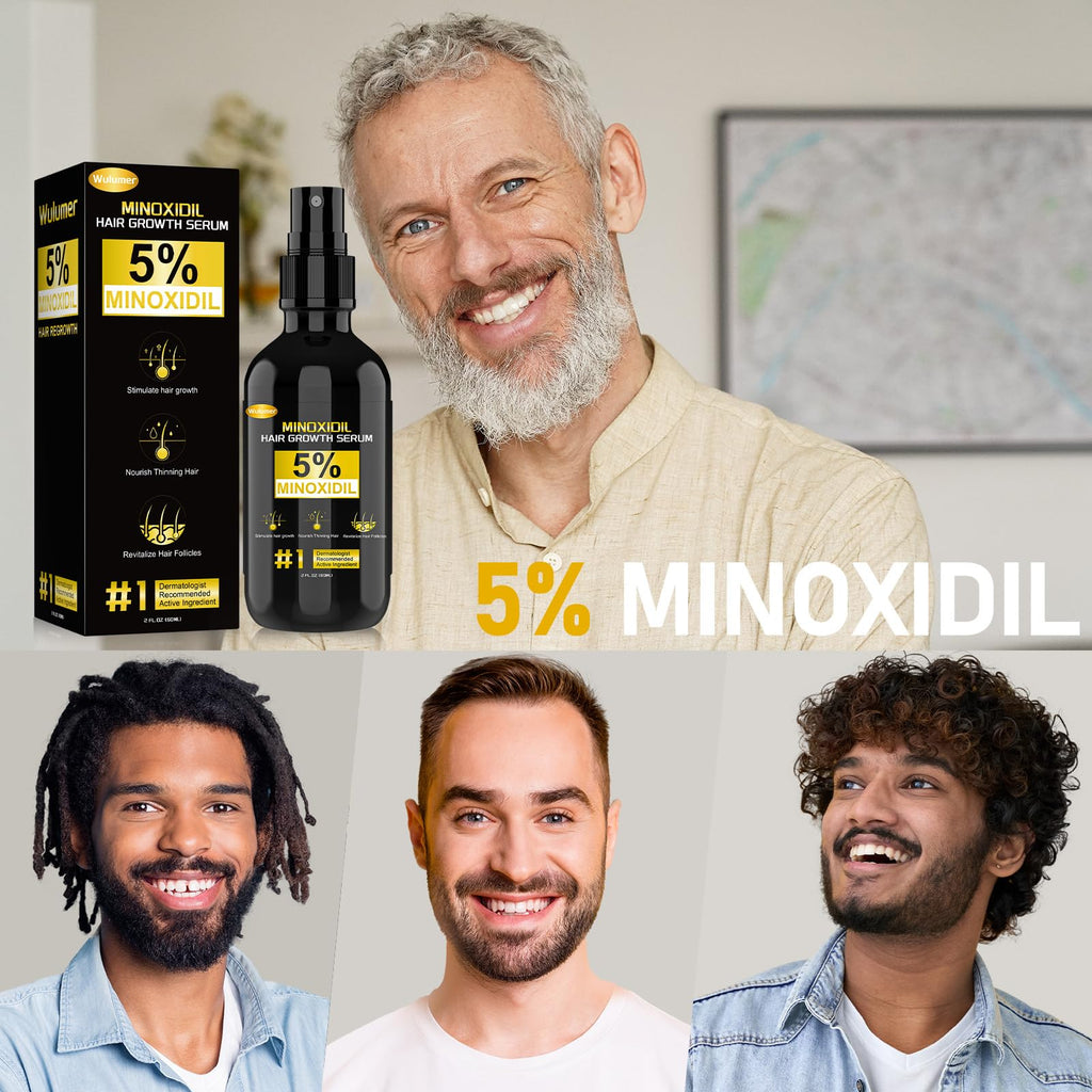Wulumer Hair Growth Serum 5% Minoxidil for Men & Women | 2-Pack 120ml