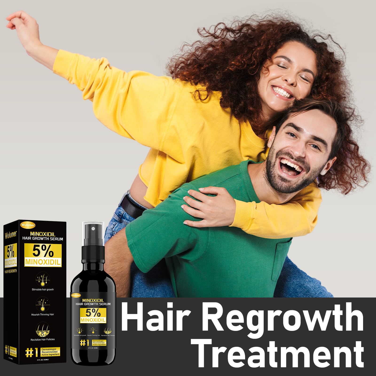 Wulumer Hair Growth Serum 5% Minoxidil for Men & Women | 2-Pack 120ml