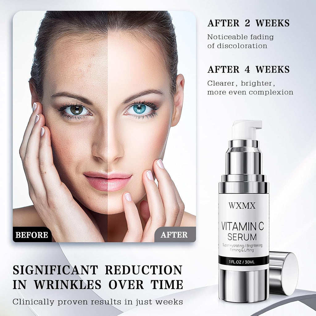 WXMX Super C Serum for Mature Skin | Hydrating Vitamin C + Hyaluronic Acid | 1 fl oz
