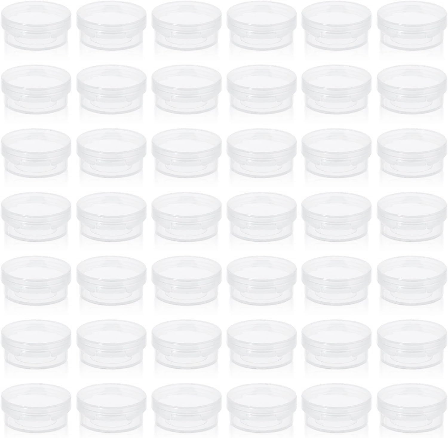 WXOIEOD 50 Pieces Small Sample Containers – 5 g Makeup Jars with Lids, Clear Plastic Bulk