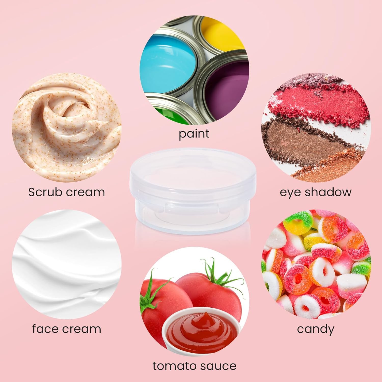 WXOIEOD 50 Pieces Small Sample Containers – 5 g Makeup Jars with Lids, Clear Plastic Bulk