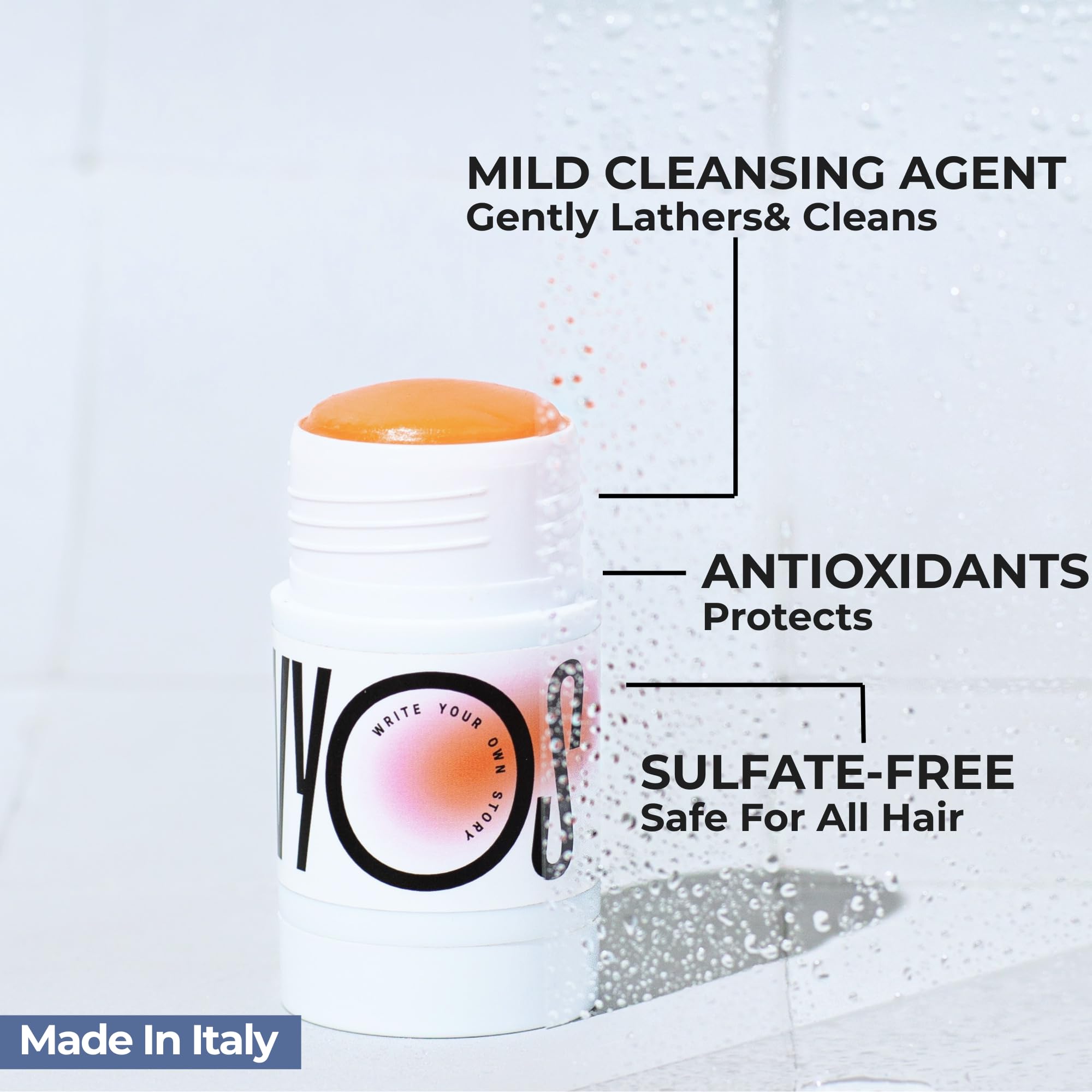 WYOS Solid Shampoo Stick: Light Bergamot & Mint, Travel Size