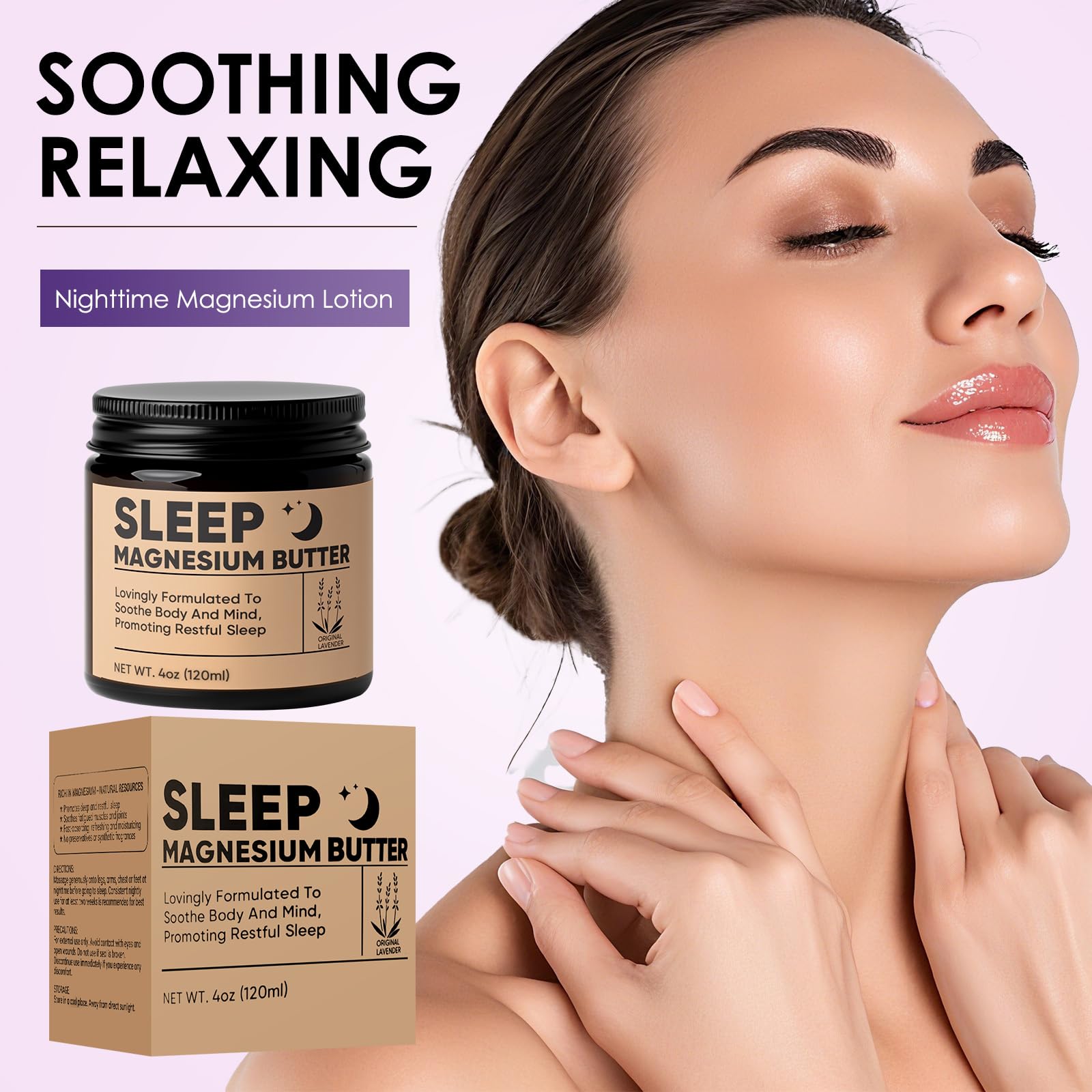 WZI Magnesium Butter for Sleep – Magnesium Cream with Shea & Mango Butter, Lavender (4oz)