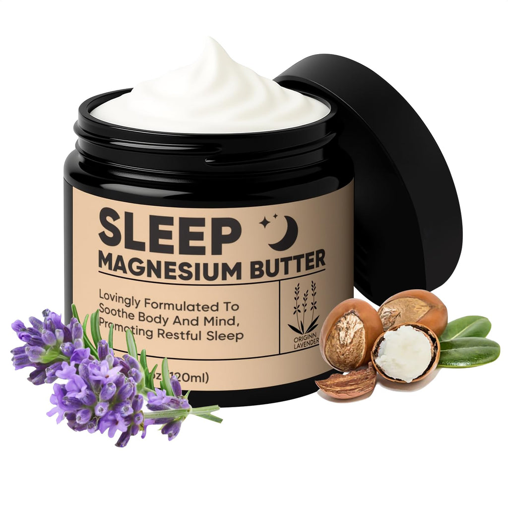 WZI Magnesium Butter for Sleep – Magnesium Cream with Shea & Mango Butter, Lavender (4oz)