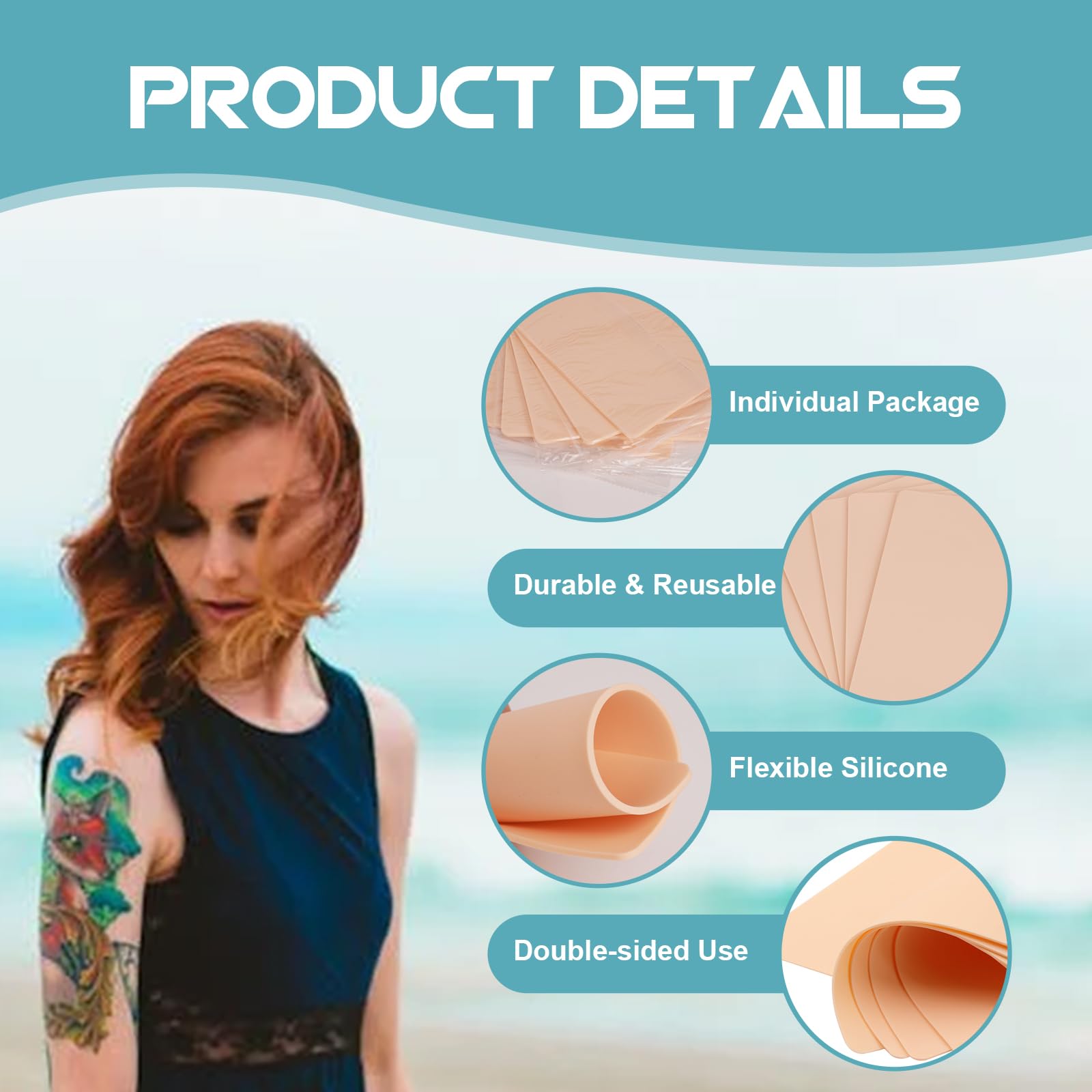 WZPB Tattoo Skin 3mm - 10Pcs Thick Practice Skin, 6x8 in, Double-Sided