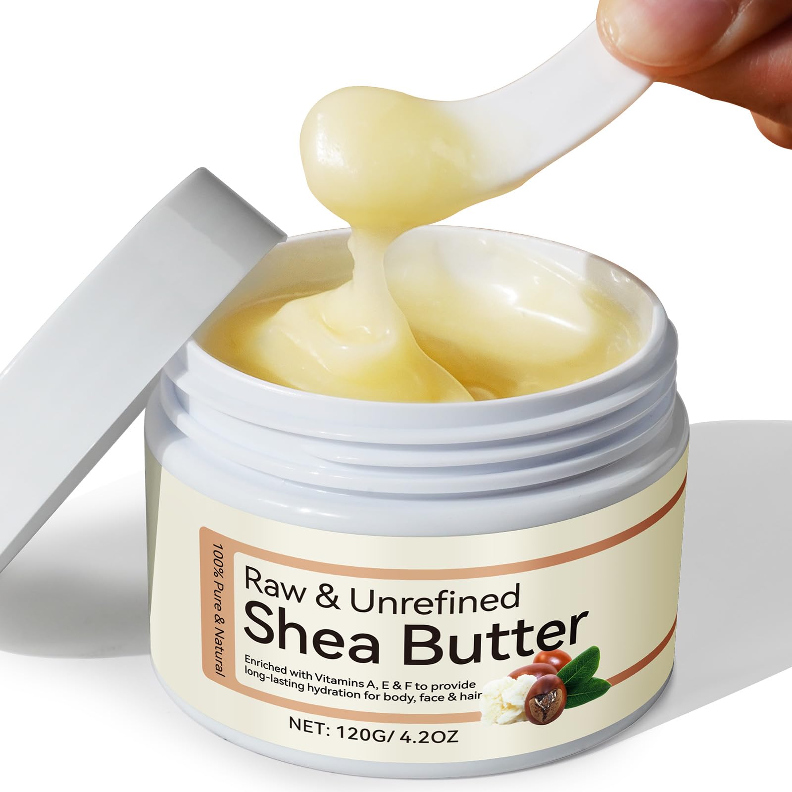 Xaarty Shea Butter Hand Cream — Raw Organic, 100% Pure & Natural, 4.2 oz