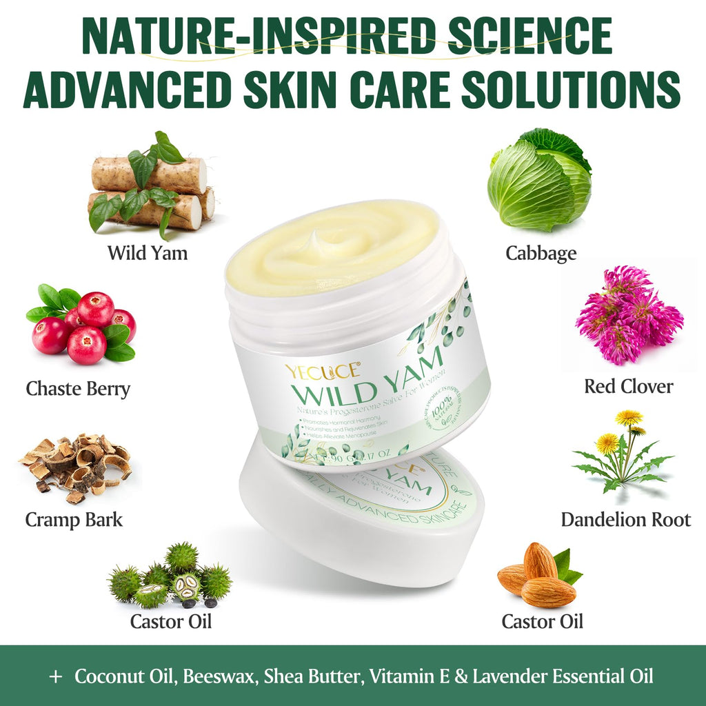 Xaarty Wild Yam Cream for Hormone Balance | Natural Skincare 3.17 oz