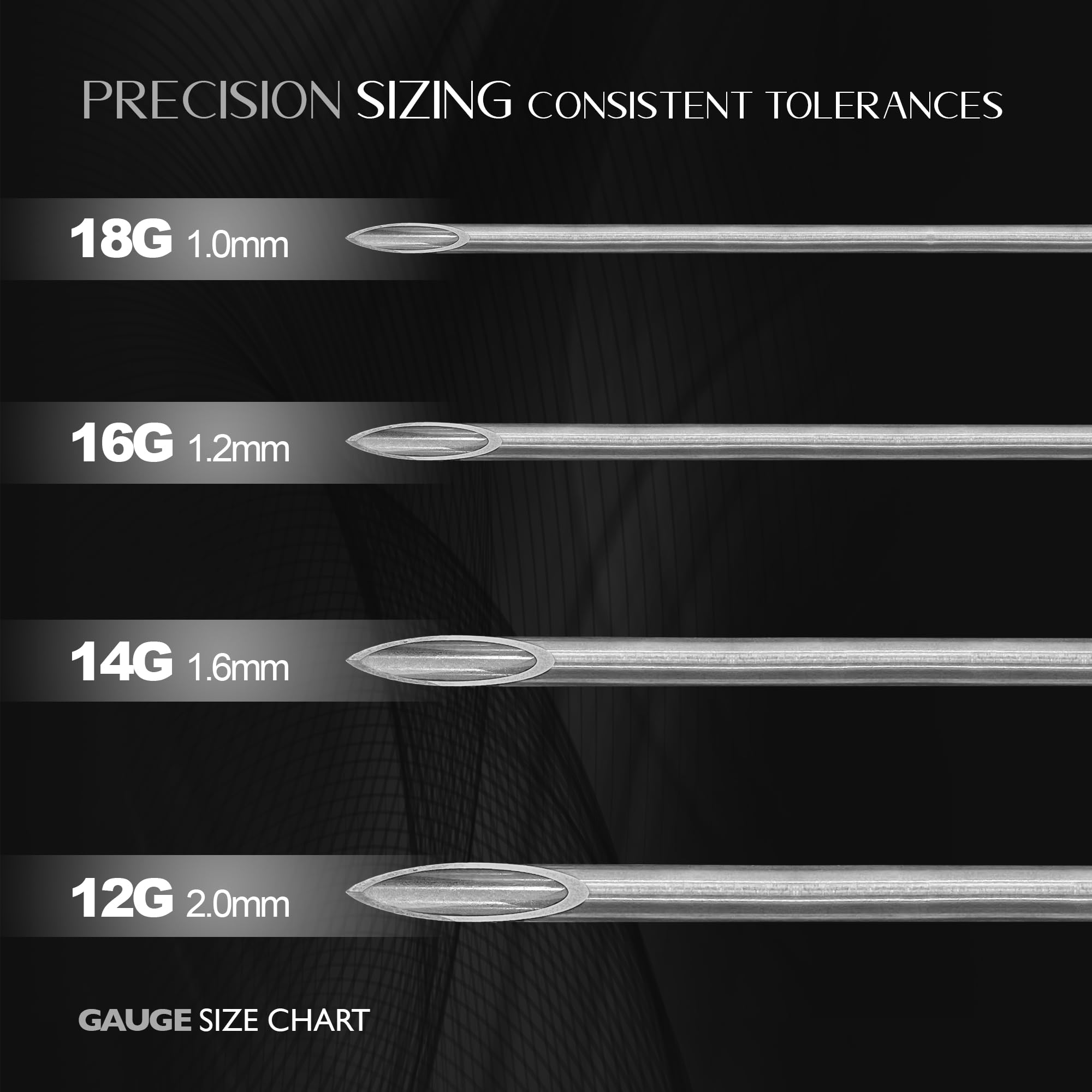 XACTpierce 16G Piercing Needles – Professional Hollow Needles for Body, Nose & Ear (US Silicone Coated, Tri-Bevel, Individually Sterilized)