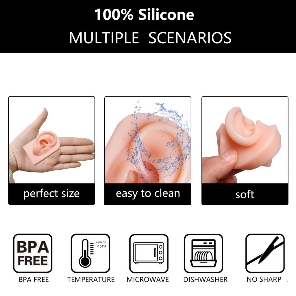 Xcake Lcook Silicone Piercing Practice Model Set – 7 Pcs for Mouth, Nose, Ear, Tongue, Belly Button