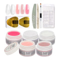 X&D Poly Gel Nail Kit: 5 Colors, Dual Forms, Brush & File Set