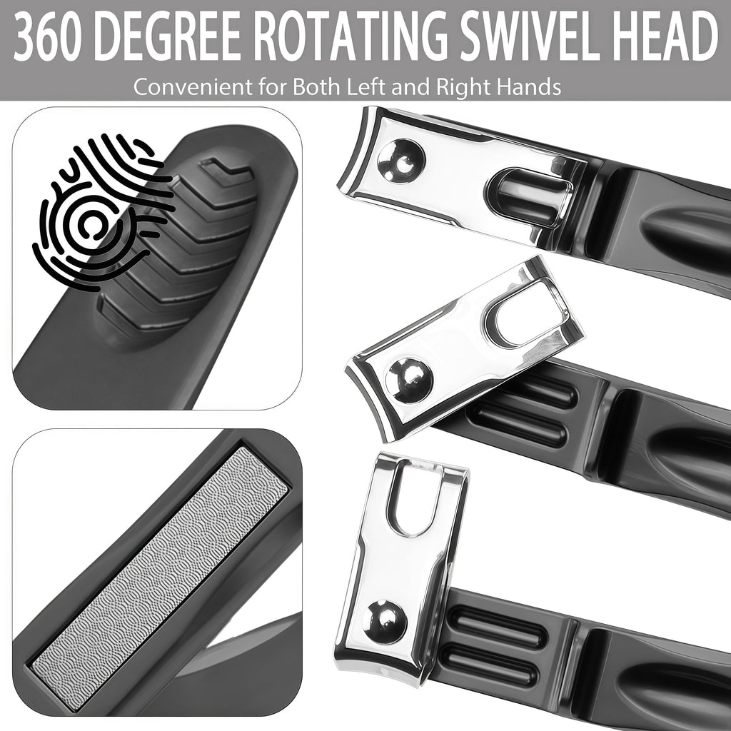XGIZMOO 360° Rotating Toenail Clippers for Seniors | Long-Handle Ergonomic Nail Clipper