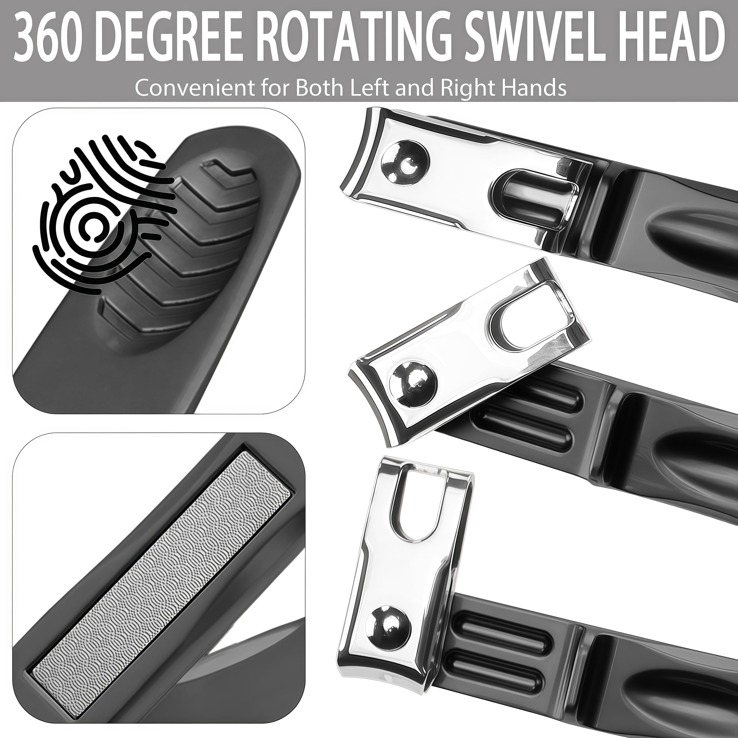 XGIZMOO 360° Rotating Toenail Clippers for Seniors | Long-Handle Ergonomic Nail Clipper