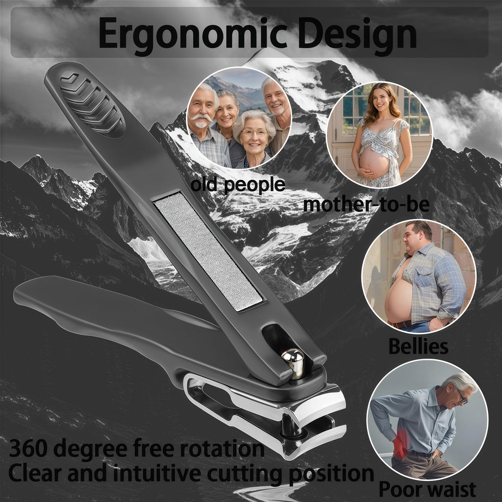 XGIZMOO 360° Rotating Toenail Clippers for Seniors | Long-Handle Ergonomic Nail Clipper