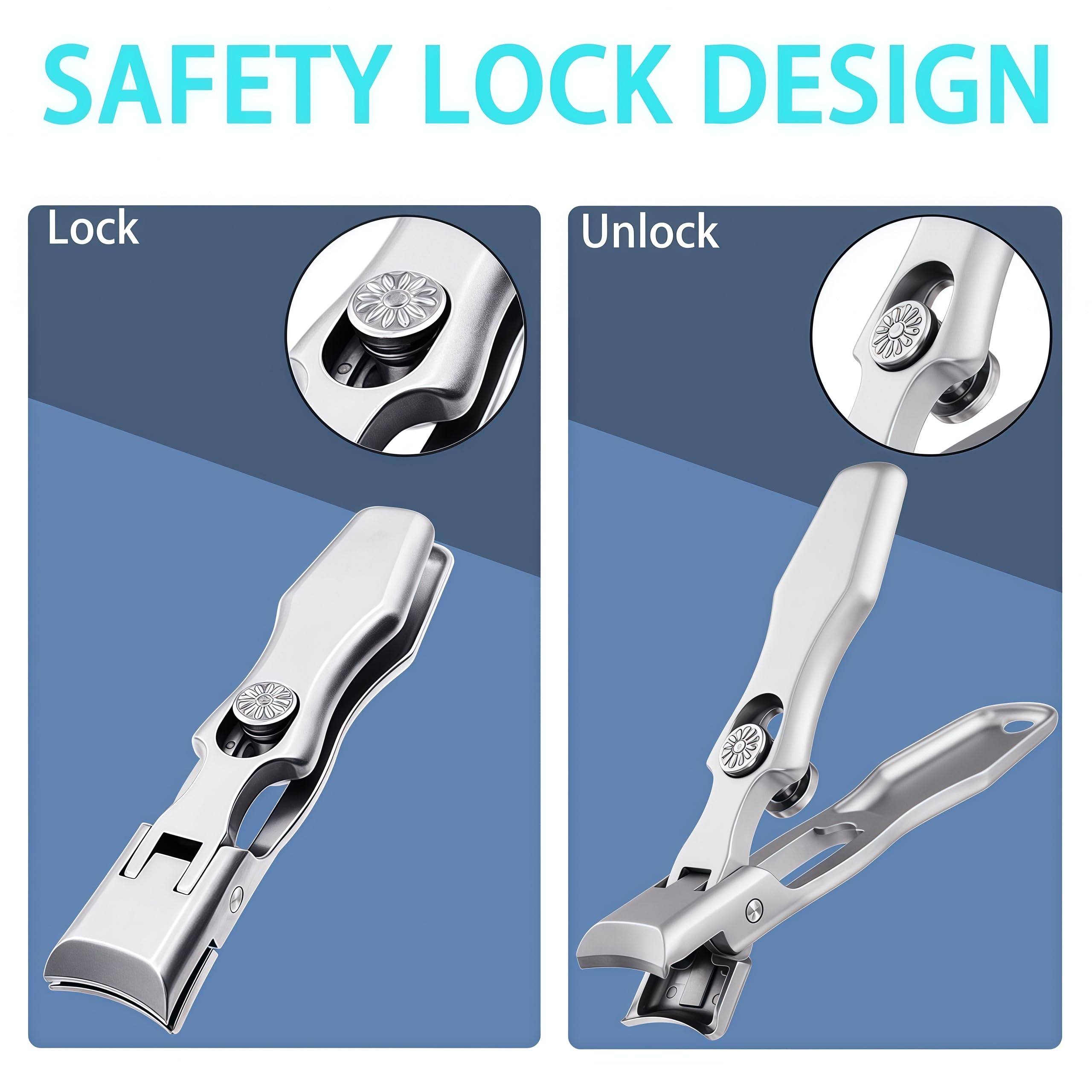 XGIZMOO Nail Clippers for Thick Nails – Large Opening, Long Handle, Heavy-Duty Stainless Steel