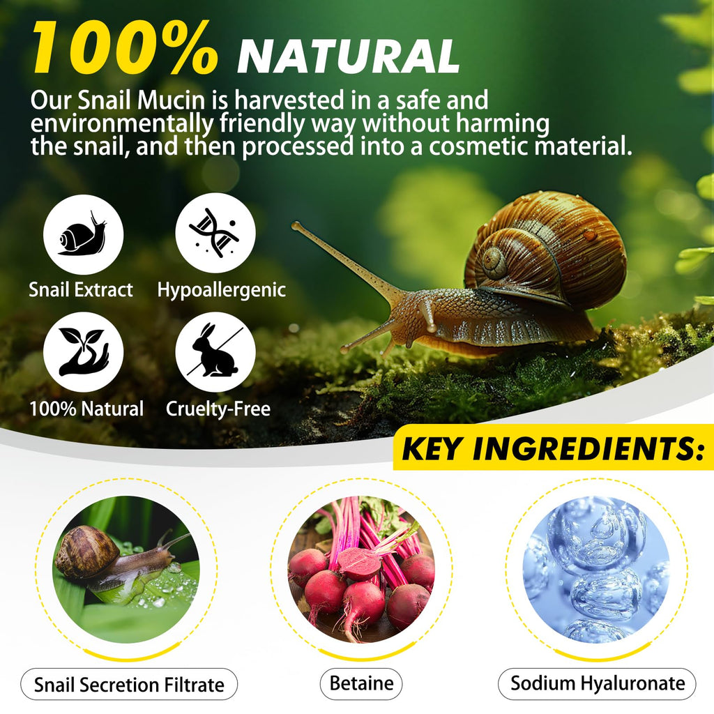 XIAMOFUZHOU Snail Mucin 92% Repair Serum Cream – Hydrating Face Moisturizer
