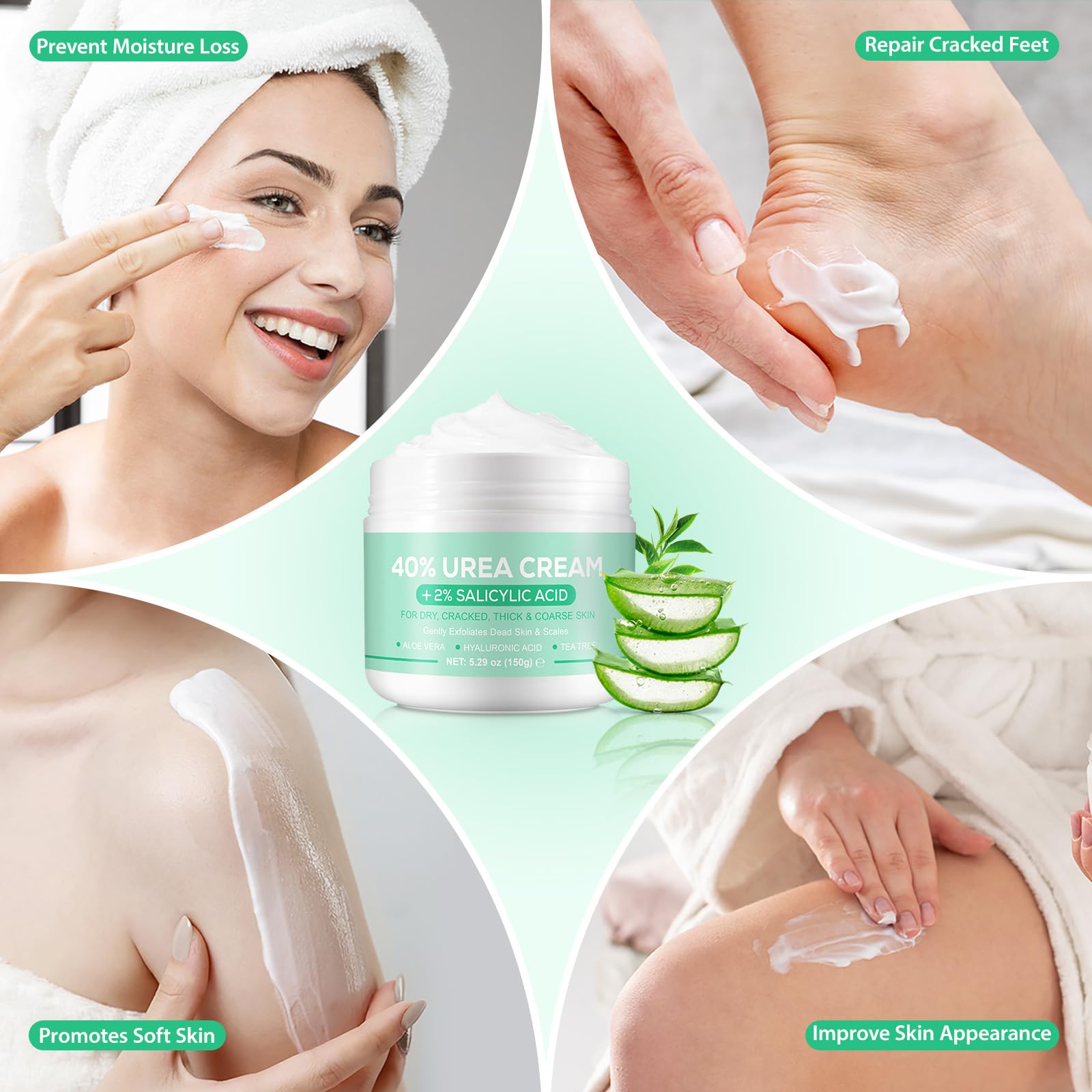 XIAMOFUZHOU Urea Cream 40% for Feet – Deep Foot Moisturizer with Hyaluronic Acid