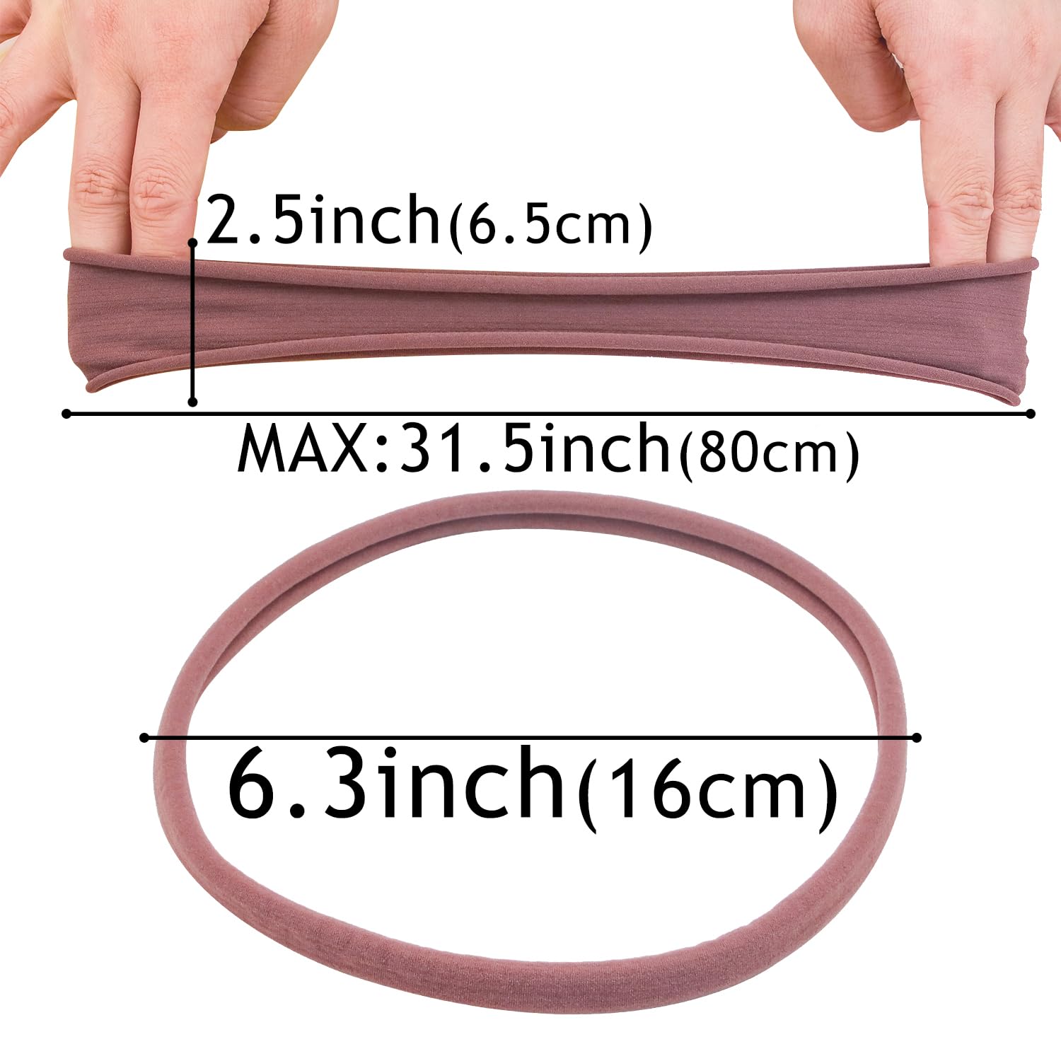 XIMA 13-Piece Nylon Seamless Large Headbands for Women – Elastic Stretch Yoga Hair Wraps