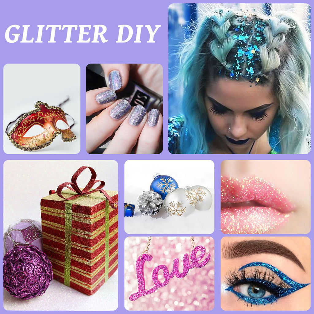 XiQiDianr Temporary Glitter Tattoos Kit for Kids – 48 Colors, 178 Stencils, 4 Glue, 5 Brushes