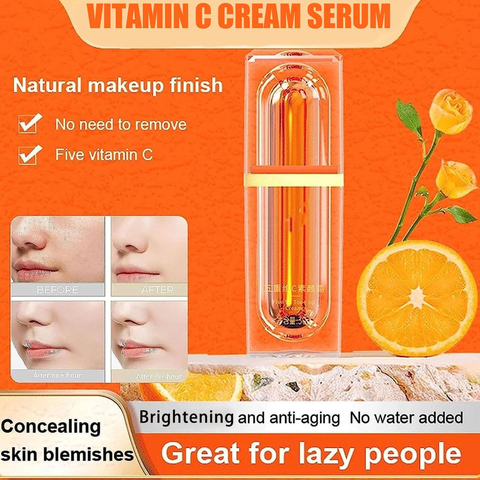 XIRUJNFD Vitamin C Tone-Up Cream – 4-In-1 Makeup Base (3 pcs)