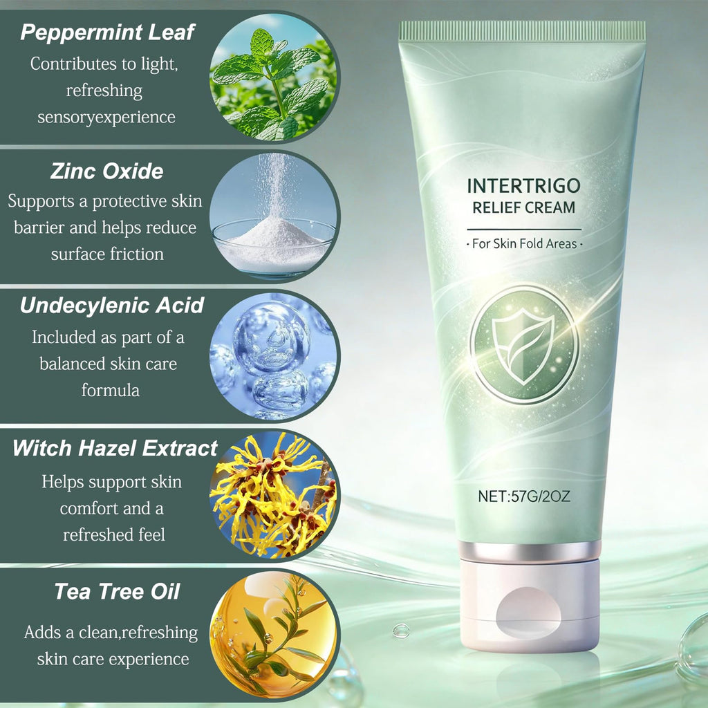 XiuFa 2PCS Intertrigo Cream – Skin Fold Care, Chafing Support, Fast-Drying Non-Greasy Formula