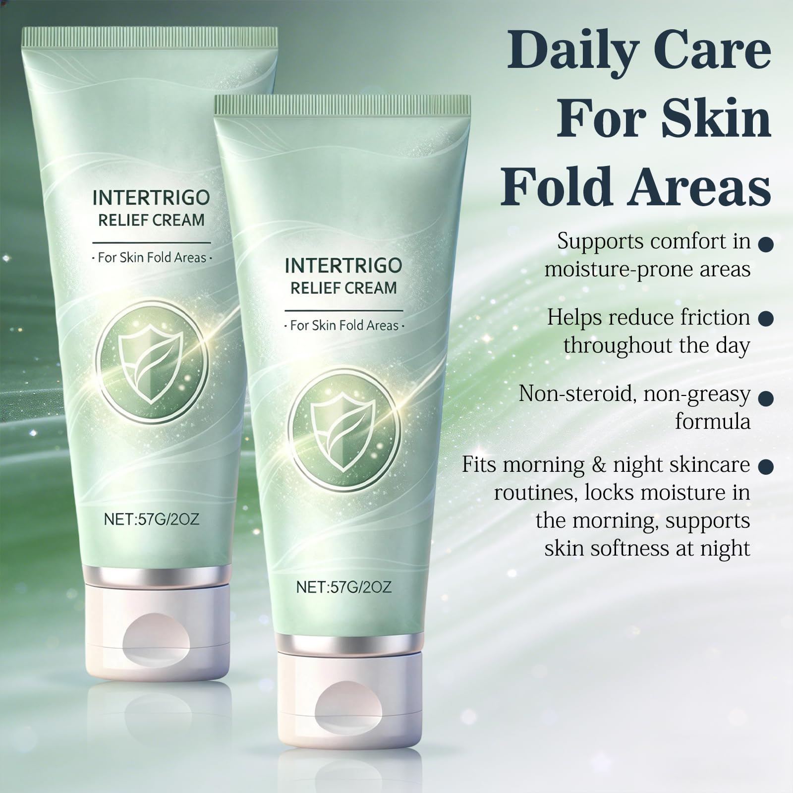 XiuFa 2PCS Intertrigo Cream – Skin Fold Care, Chafing Support, Fast-Drying Non-Greasy Formula