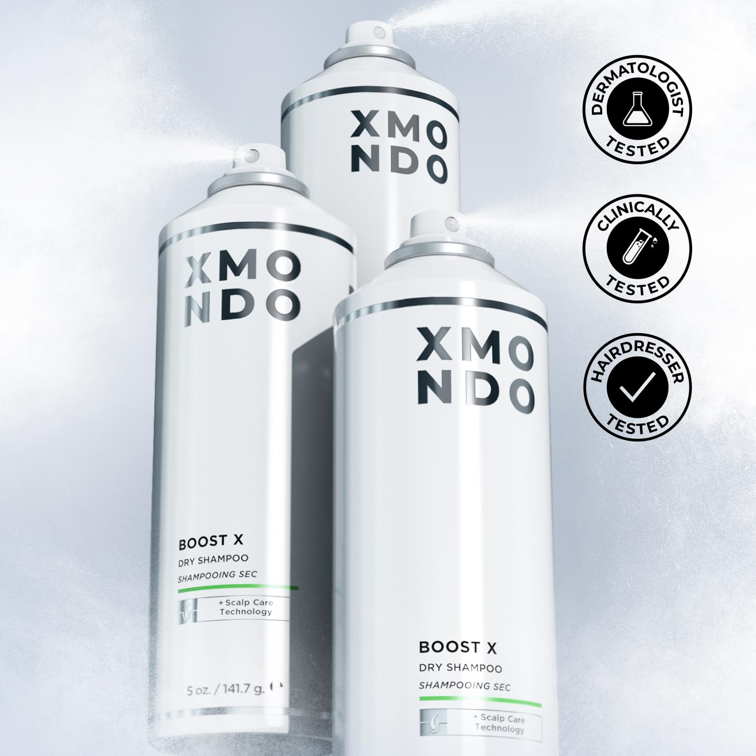 XMONDO Hair BOOST X Dry Shampoo – Saw Palmetto for Scalp Care, Talc-Free, Dermatologist Tested, 5 oz
