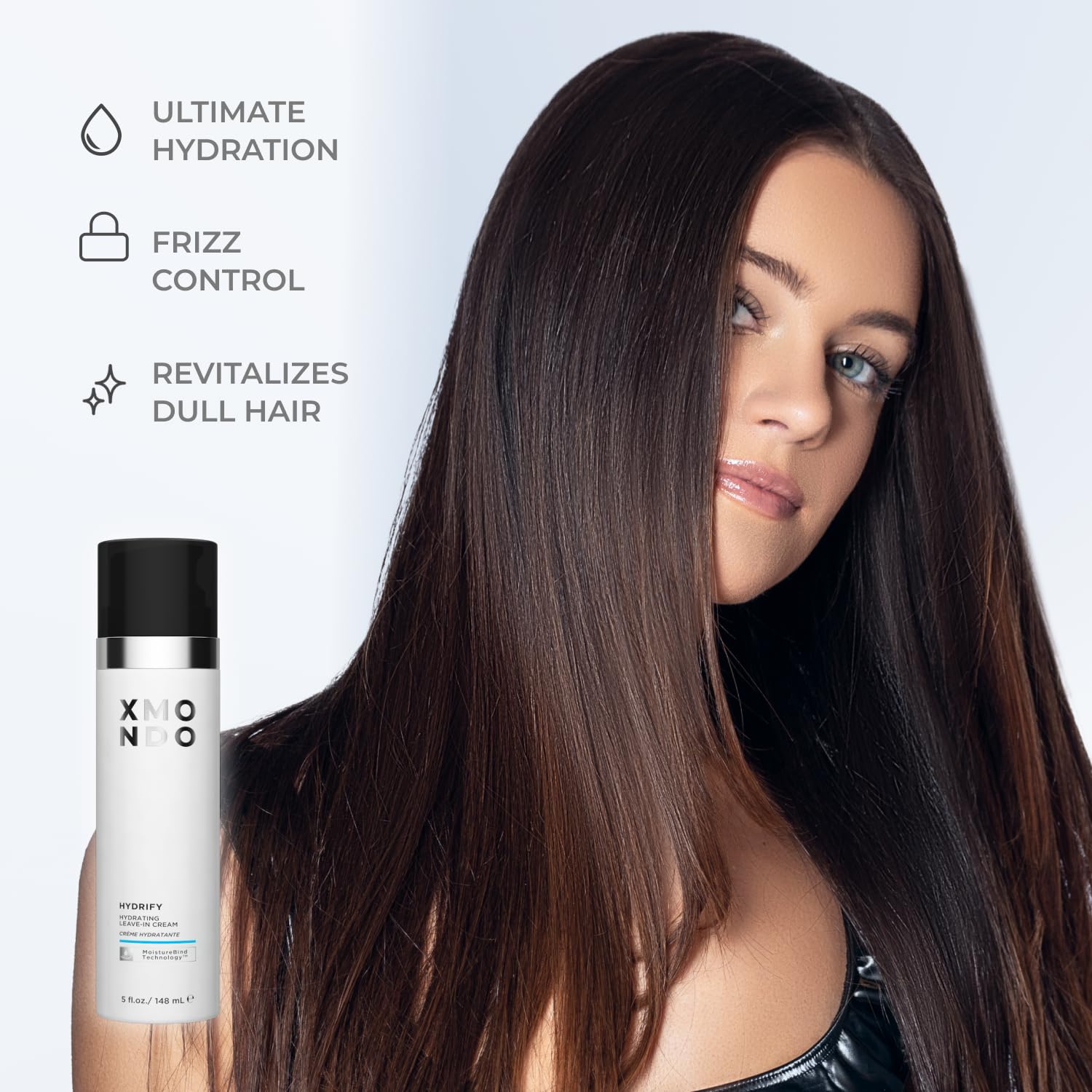 XMONDO Hair Hydrify Hydrating Leave-In Cream – Deep Moisture, Frizz Control, No-Rinse Formula