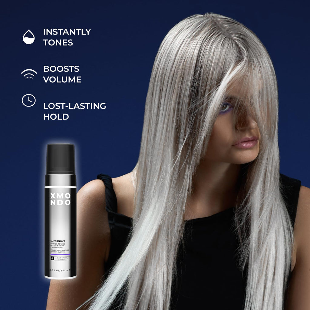 XMONDO Hair Supernova Blonde Toner Foam – Vegan, Cruelty-Free Toner for Brassy Tones