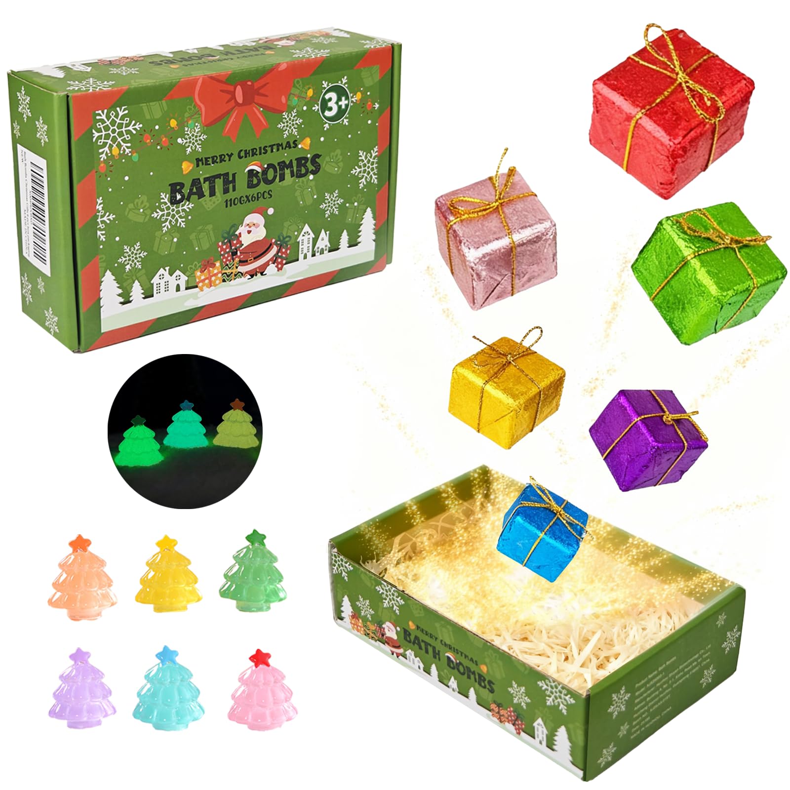 XmtJXn Christmas Bath Bombs – 6 Pack with Surprise Toys Gift Set