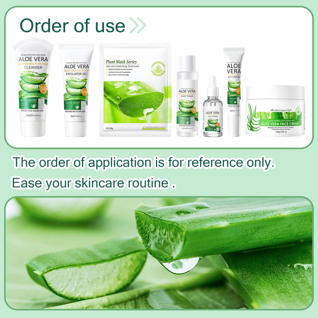 XMXueMei Aloe Vera Face Skincare Set – 9-Piece Hydrating Kit for All Skin Types
