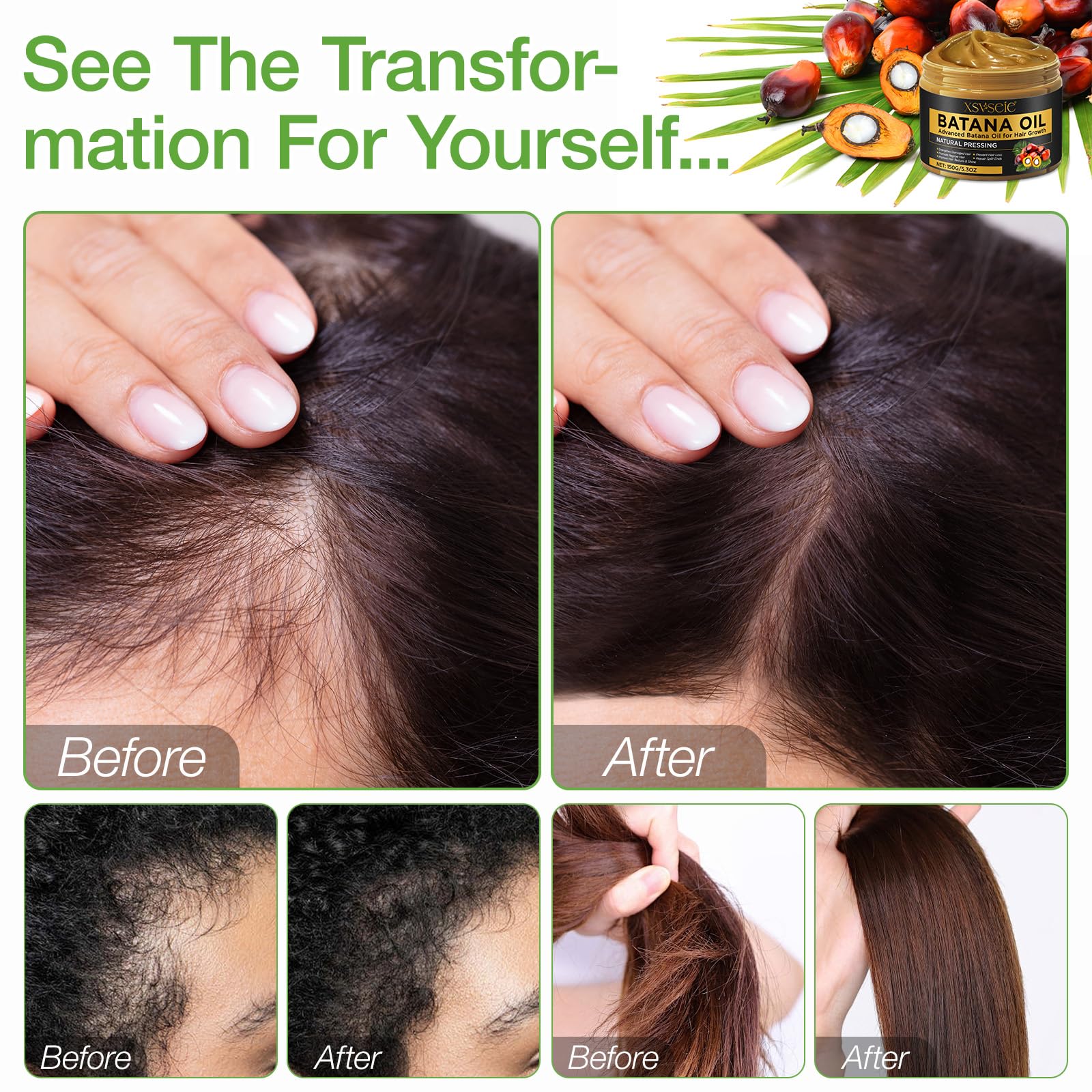 Xsvseie Batana Oil for Hair Growth – Organic Honduran Batana Hair Oil