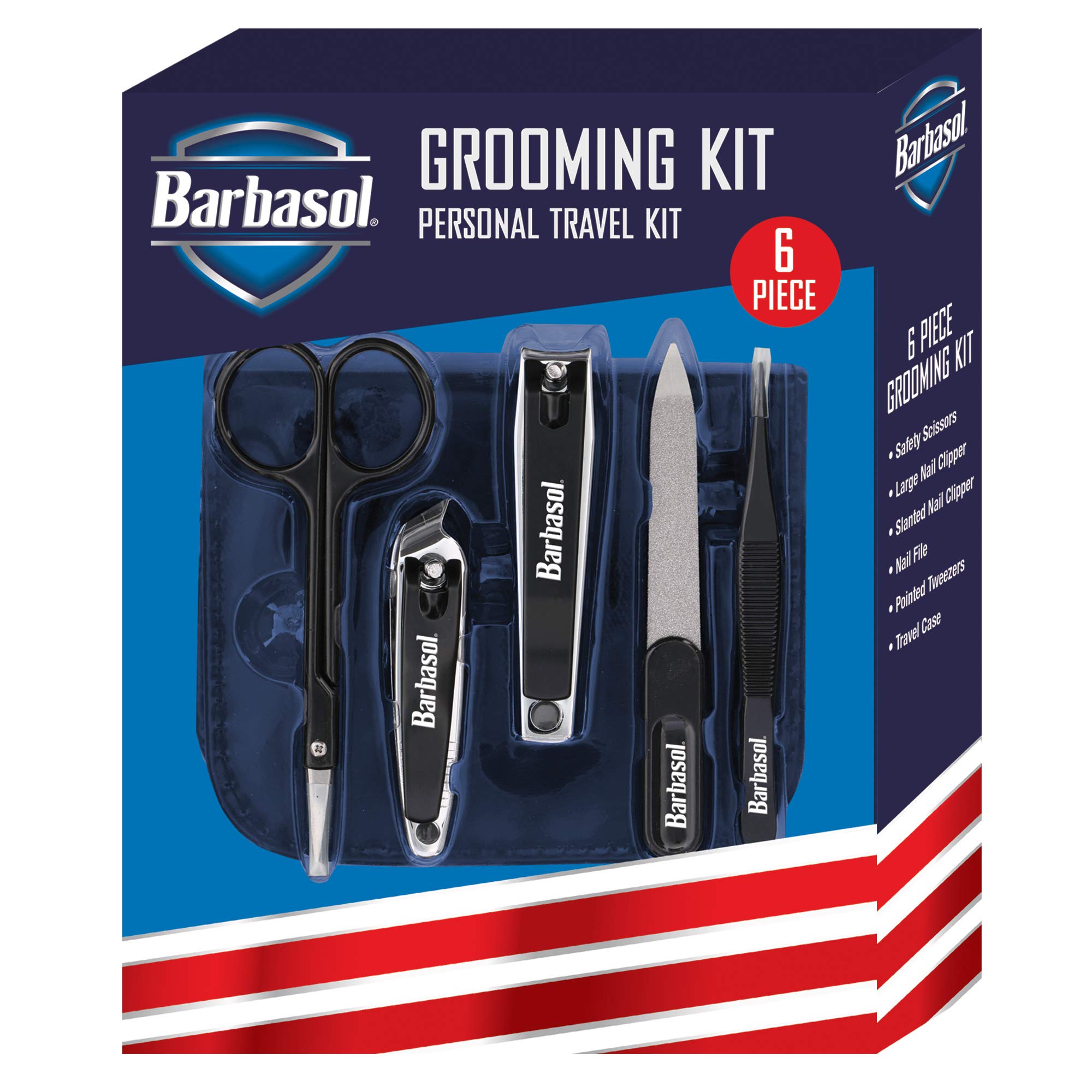 XTREME Barbasol 6-Piece Nail Grooming Set with Travel Case – Black