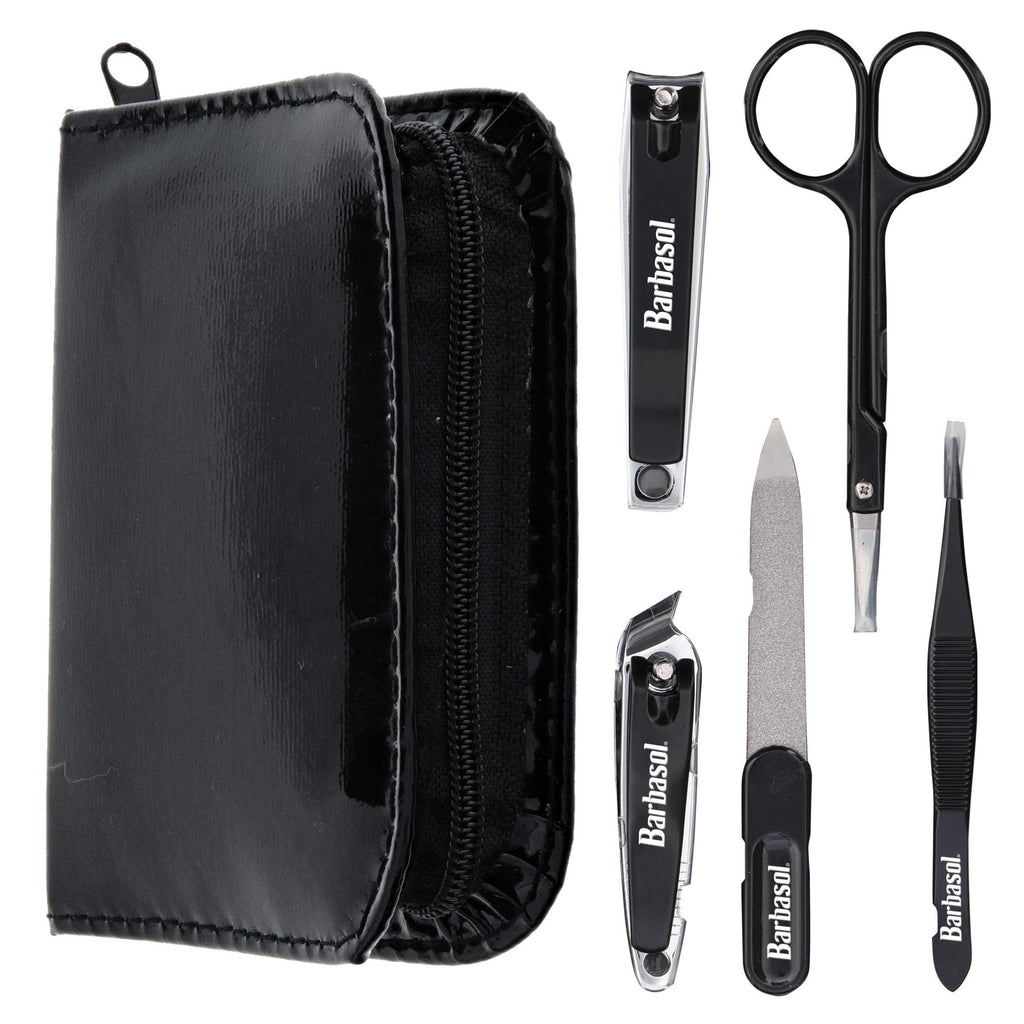 XTREME Barbasol 6-Piece Nail Grooming Set with Travel Case – Black