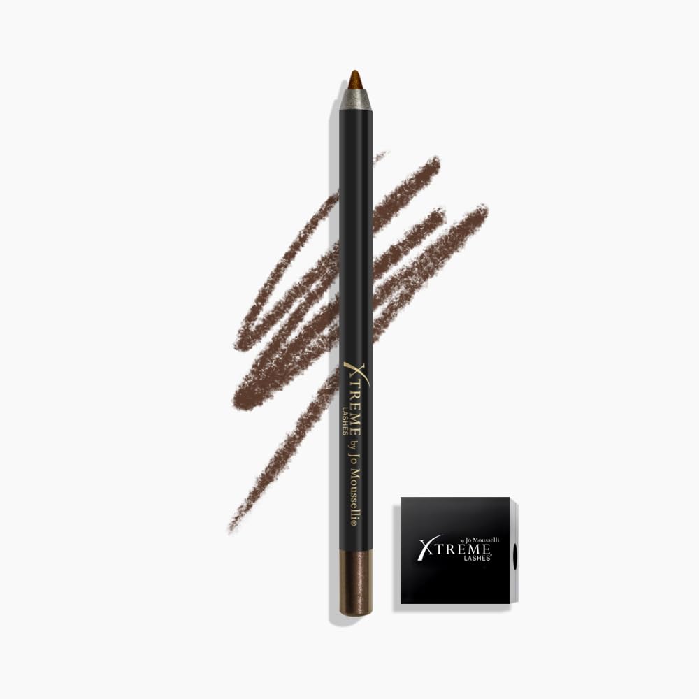 Xtreme Lashes GlideLiner Long Lasting Eye Pencil – Xpresso Brown, Waterproof Gel Formula, Sharpener Included