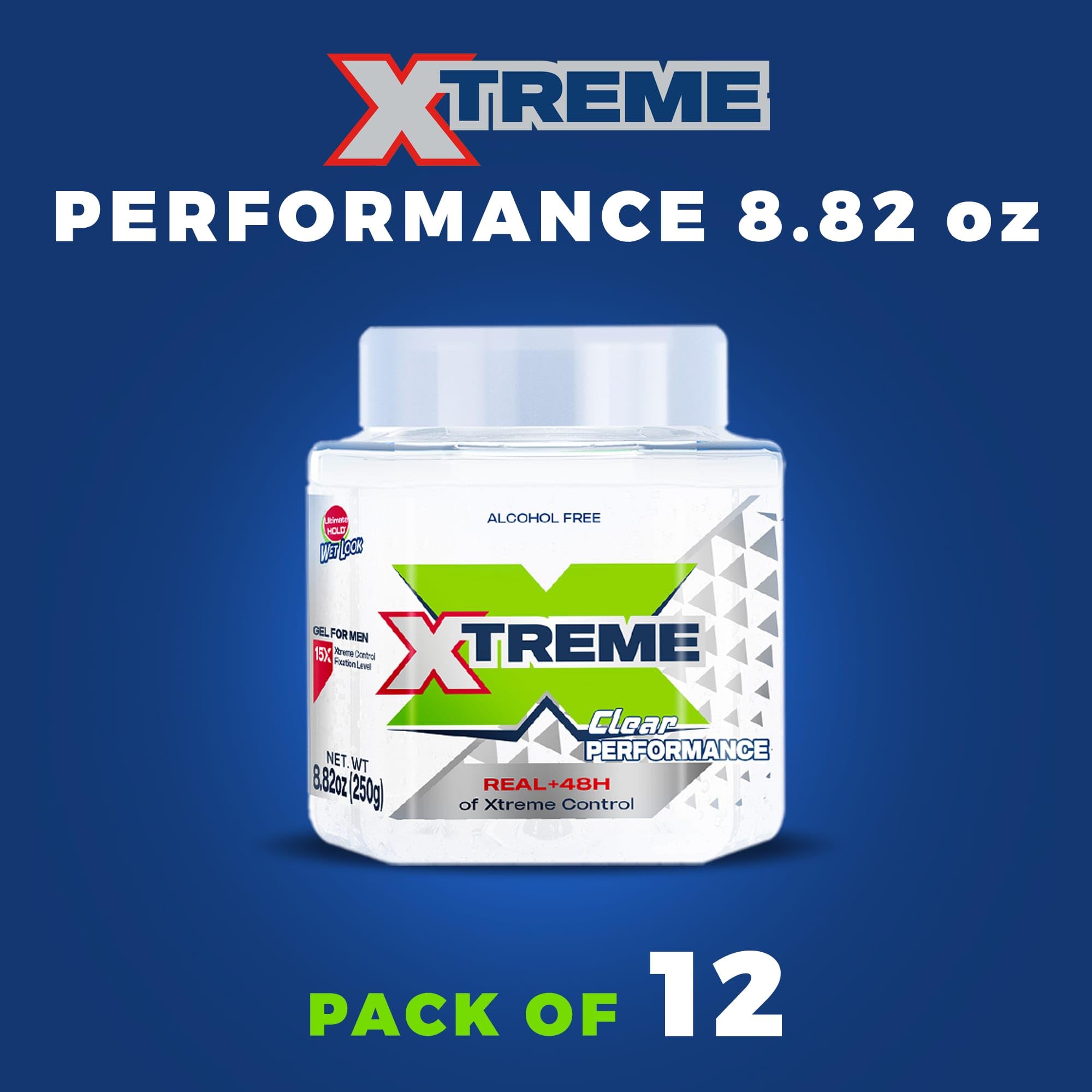 Xtreme Performance Clear Styling Gel with Aloe Vera – 8.82 oz Jar (Pack of 12) | Extra-Strong Hold