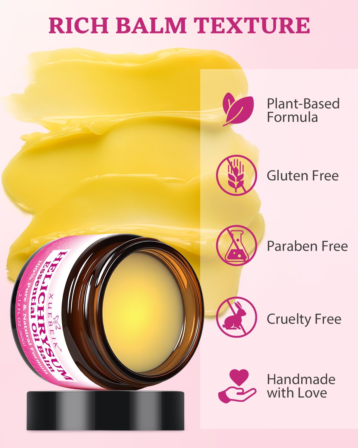 XUEBEIK Helichrysum Multipurpose Balm — Hydrating, Soothing Skin Salve (60 g / 2 oz)