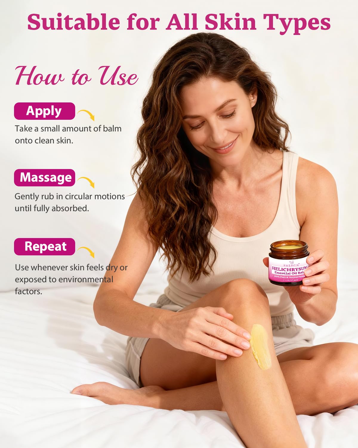 XUEBEIK Helichrysum Multipurpose Balm — Hydrating, Soothing Skin Salve (60 g / 2 oz)