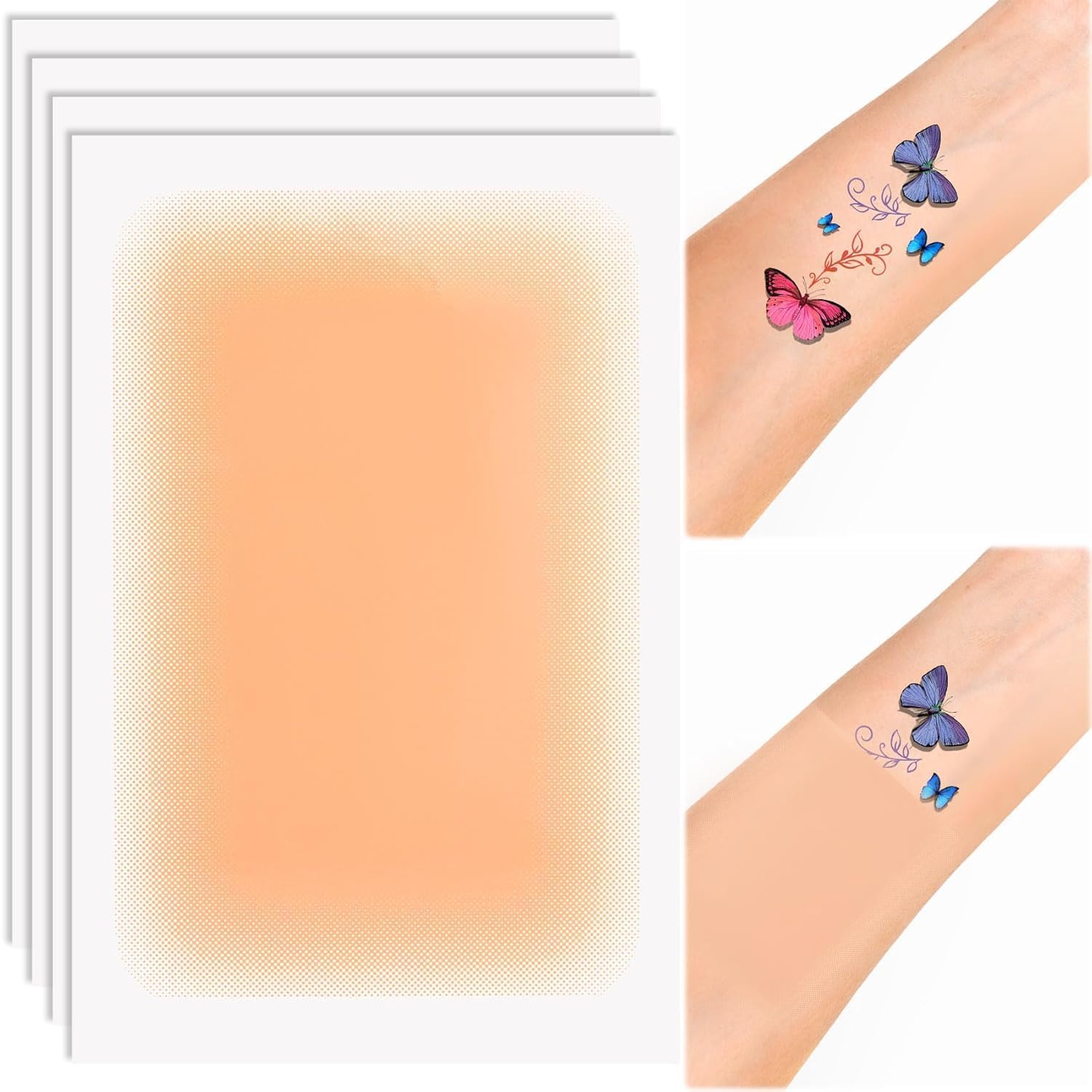 XUEVORIY Tattoo Cover Up Tape - Ultra-Thin Waterproof, Dark Skin Tone-14, 4 pcs