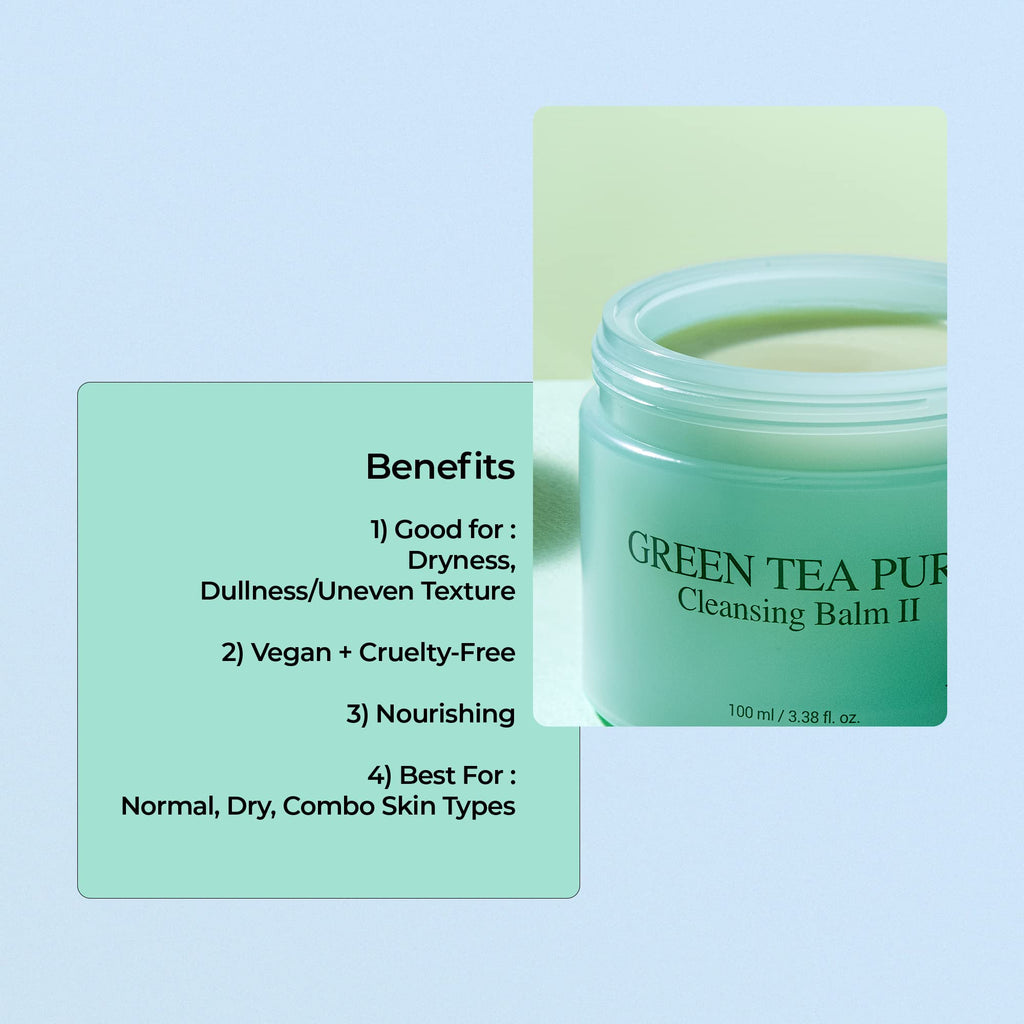 YADAH Green Tea Cleansing Balm II – Gentle, Residue-Free Makeup Remover (Vegan)