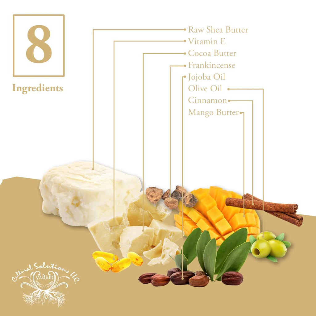 Yadain Raw Shea Butter — Whipped Body Butter for Face & Body Hydration, 12oz