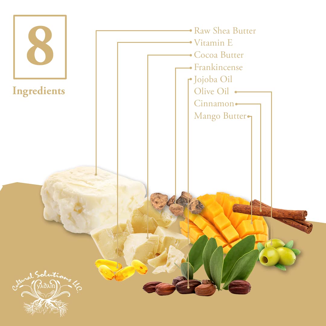 Yadain Raw Shea Butter — Whipped Body Butter for Face & Body Hydration, 12oz