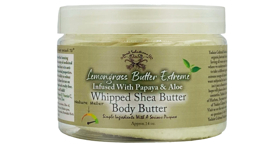 Yadain Lemongrass Extreme Body Butter | Whipped Shea for Face & Body, Cruelty-Free, 12oz