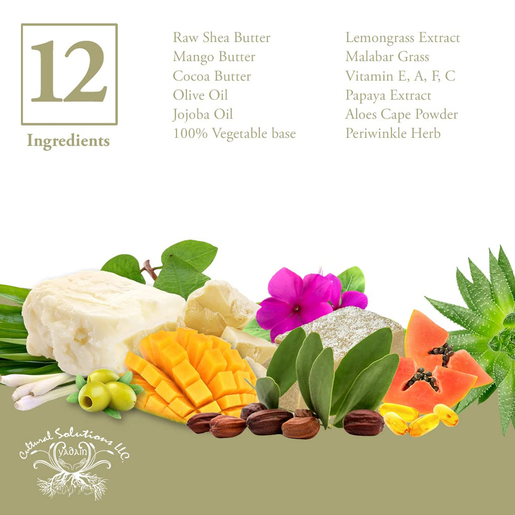 Yadain Lemongrass Extreme Body Butter | Whipped Shea for Face & Body, Cruelty-Free, 12oz