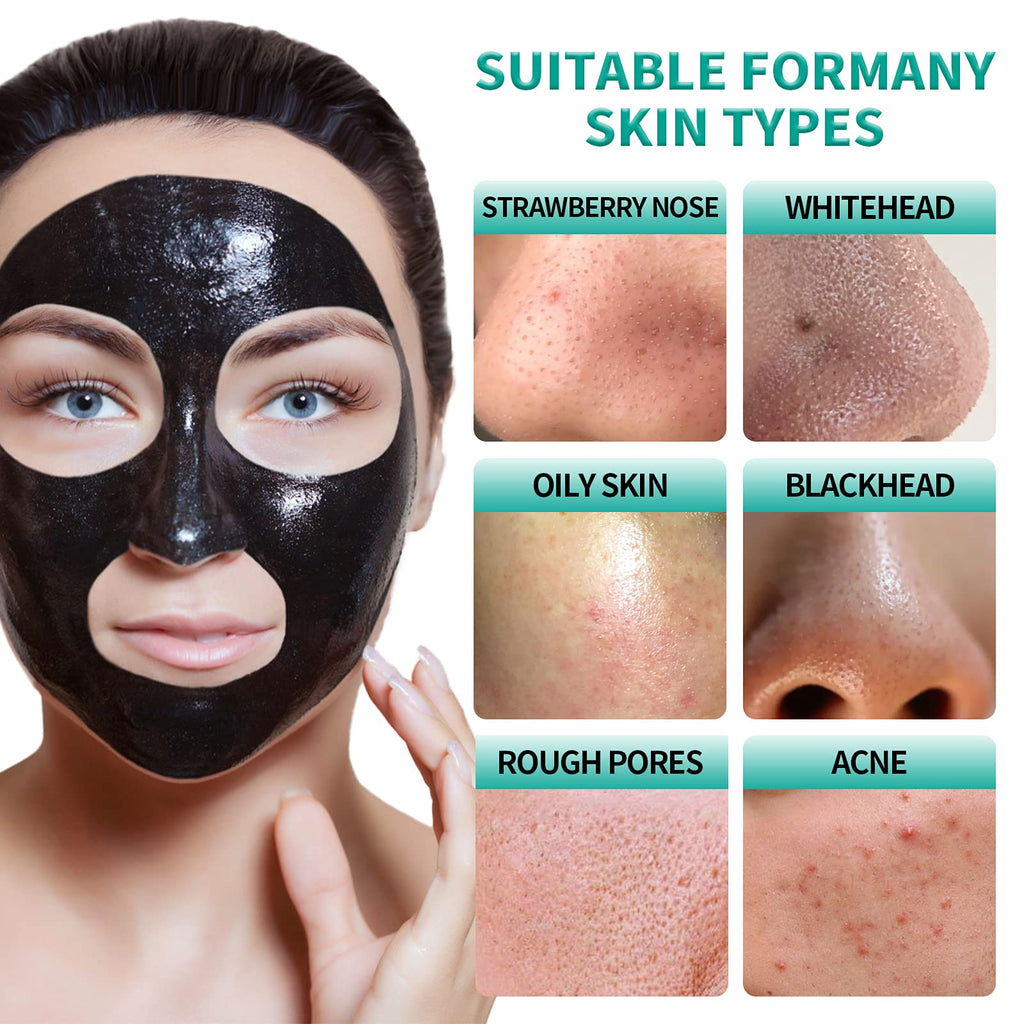 YAFUSIPE Peel Off Mask with Activated Charcoal – Pore Cleansing Blackhead Remover Kit