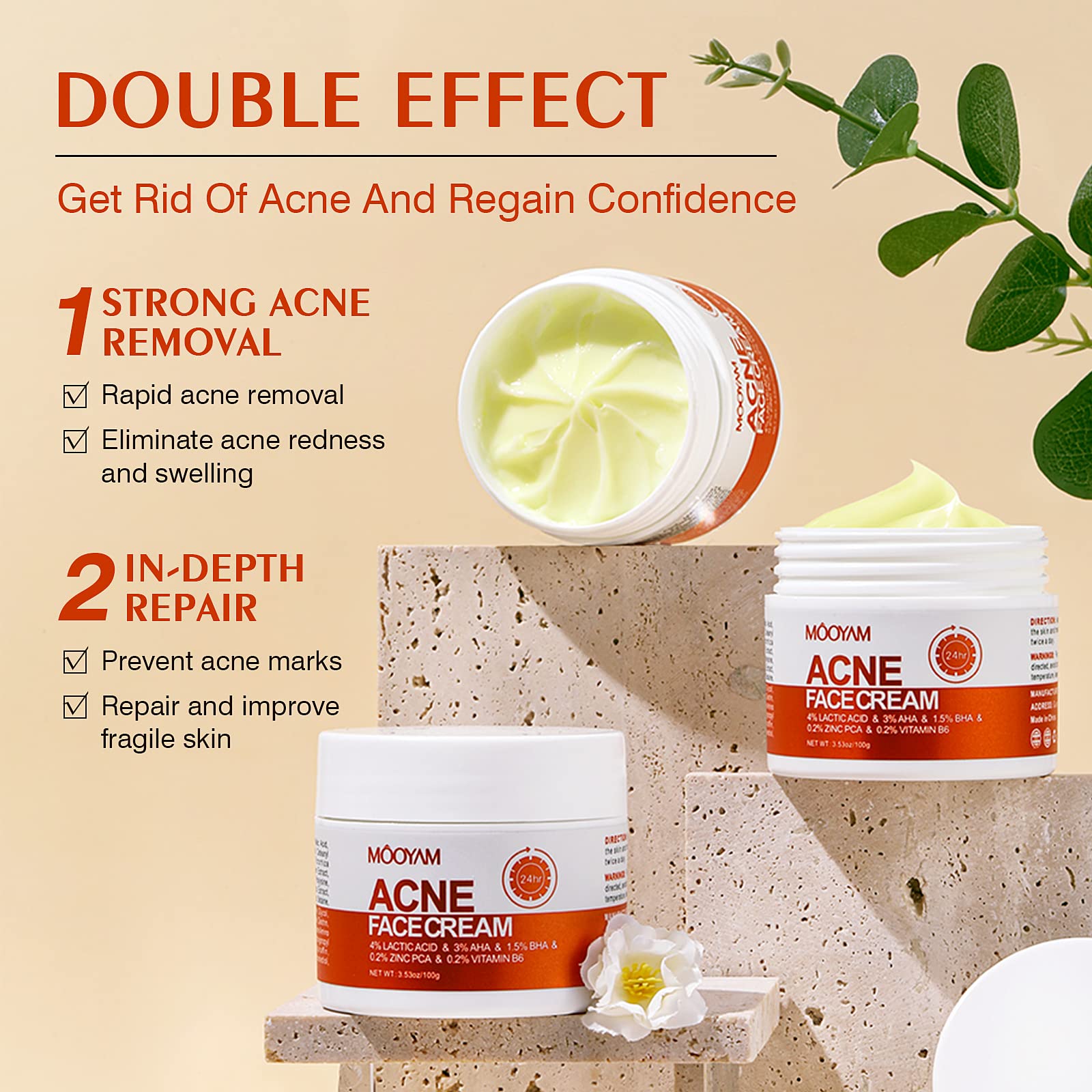 YAFUSIPE Acne Treatment Cream for Cystic Breakouts – Gentle, All-Skin-Types Formula