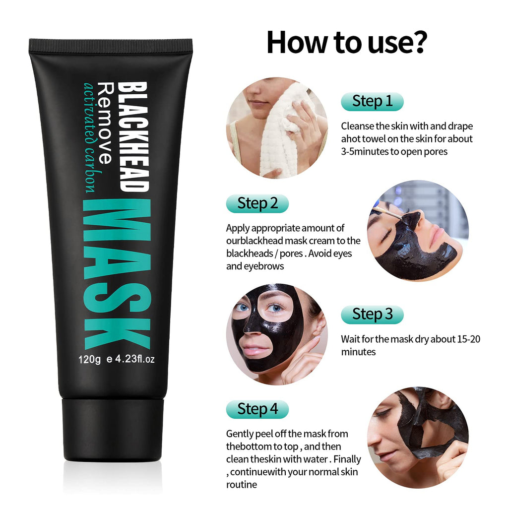 YAFUSIPE Peel Off Mask with Activated Charcoal – Pore Cleansing Blackhead Remover Kit