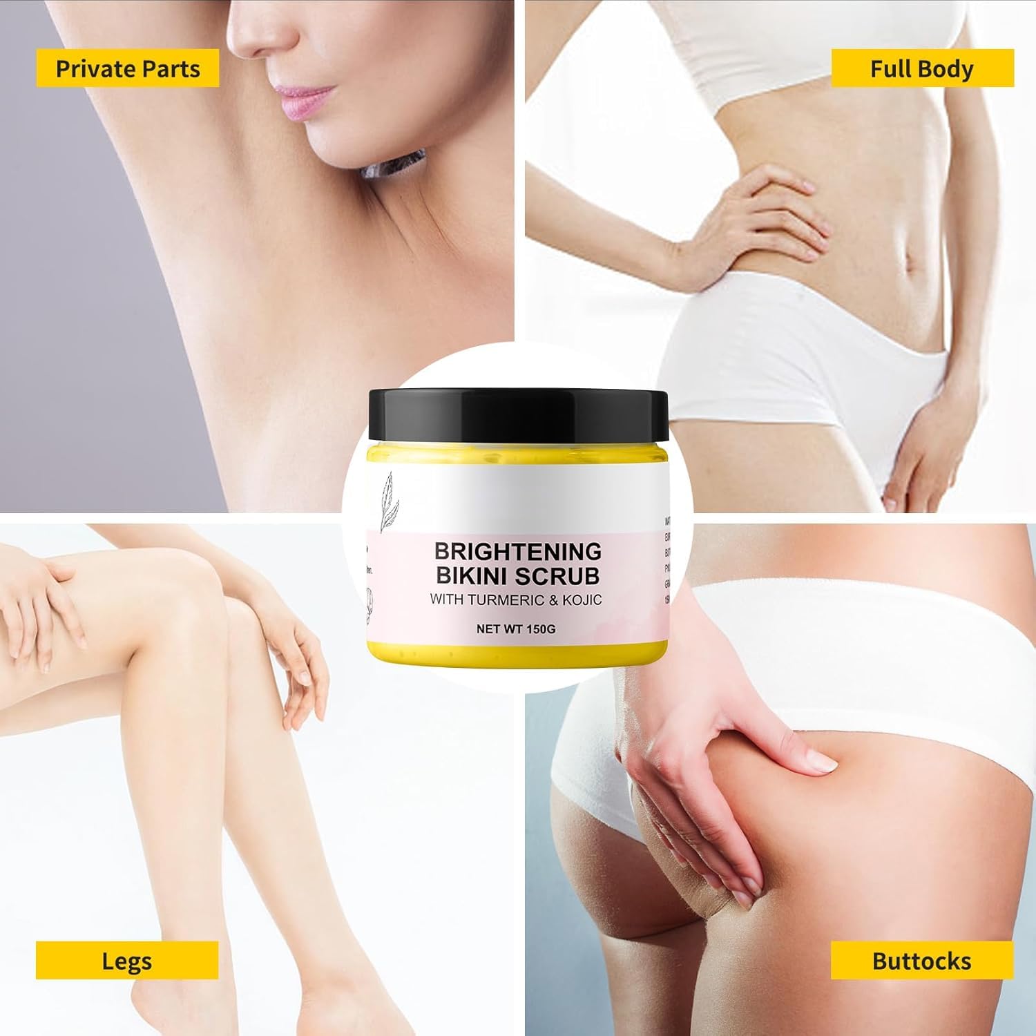YAFUSIPE Bikini Area Exfoliator – Turmeric Kojic Scrub, 5.29 oz