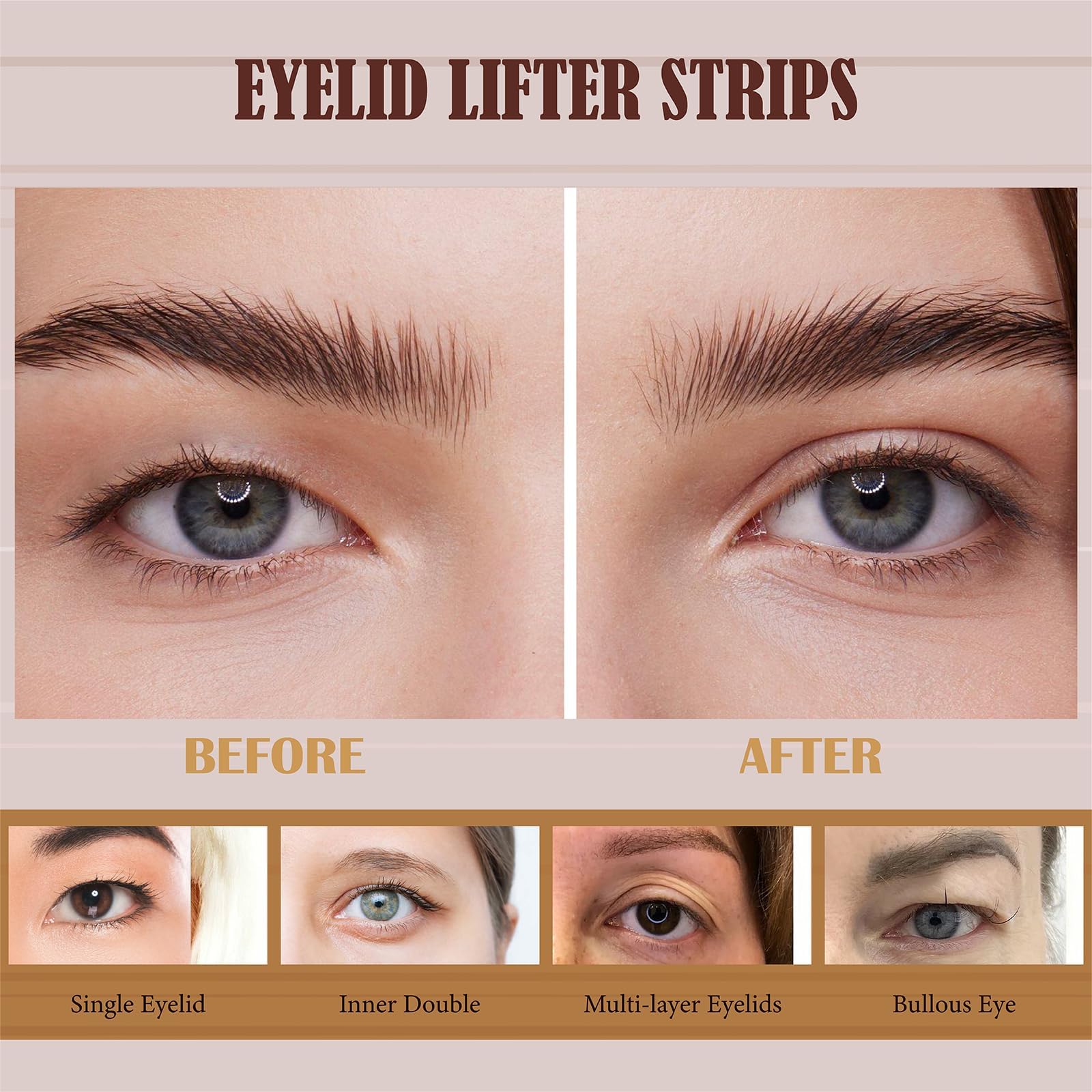 YAGUVI Eyelid Tape – Invisible Lifter Strips for Hooded Eyes (480 Count)